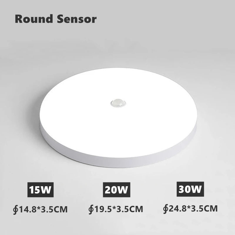 Waterproof PIR Motion Sensor LED Ceiling Light (20W/30W) - Ultra-Thin High-Lumen Lamp Fixture for Bathroom, Garage, Balcony & Corridor