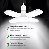 E27 LED Bulb Fan Blade 4+1 Leaf Lamp AC165-265V 28W Foldable Led Light Bulb Deformable Lampada Home Ceiling Light Garage Light