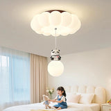 Children's Room Cloud Ceiling Lights LED Panda Hanging Ball Light French Cream Style Baby Room Boy Girl Bedroom Ceiling Lamps