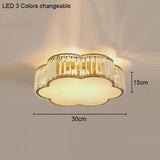 Modern Bedroom Round Square Geometric Shaped Crystal Ceiling Lamp Living Room Light Luxury Simple Design Led Flower Lighting