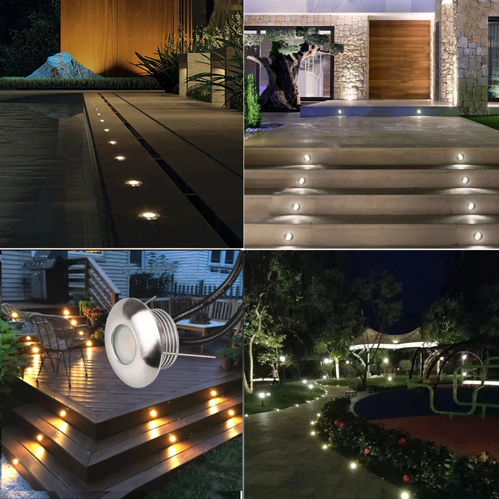 1W Outdoor Embedded LED Stairs Light - IP67 Waterproof Step Wall Lamp