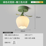 Aisle Corridor Light Cream Wind Flower Bud Ceiling Lamp for Entrance Foyer Porch Cloakroom Balcony Indoor Decoration Fixtures
