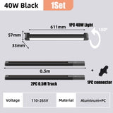 112CM LED Track Light Rail Set (40W/80W) - AC 85-264V Floodlight Spotlight Ceiling Lamp for Clothing Store & Living Room