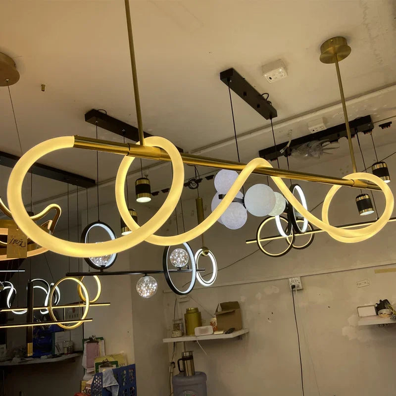 Modern Long Hose Led Art Ceiling Chandelier For Dining Room Kitchen Bar Pendant Lighting Suspension Design Lusters Luminaires