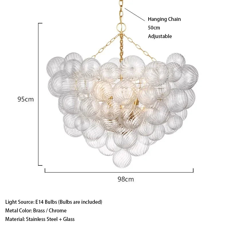 Minimalist Glass Pendant Light Modern Ball Chandelier for Living Dining Room Restaurant Home Decor Indoor Lighting Hanging Lamp