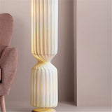 Nordic pleated Floor Lamp wabi- sabi white Fabric Lamp For Living Room Bedroom Loft Decors LED corner long strip Standing Light