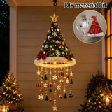 Christmas Santa Hat Hanging Light LED Lamp with Christmas Pendants Winter New Year Party Home Wall Ceiling Decor Ornament