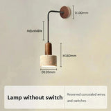 Yellow Travertine Wabi Sabi Black Stone Retro Wall Lamp E27 Bedside Home Decor Light for Bedroom Living Room Corridor