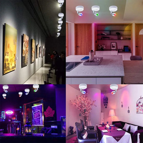  LED Cabinet Lights RGB 13 Colors Wireless Spotlights Remote Dimmable Wall Lamp For Room Art Showroom Hallway Lighting