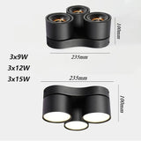 Three-Head Bright Spot Lamp LED Simple Lamp Ceiling Flower Lamp Cloakroom Bedroom Study Individual Creative Ownerless Lamps