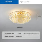 French Luxury LED Crystal Ceiling Lamp Villa Living Room Restaurant Highend Bedroom Water Droplet Chandelier Home Decor Lighting