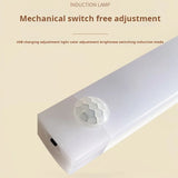 1pc Wireless Rechargeable LED Motion Sensor Cabinet Light - Ideal for Closet, Kitchen, Wardrobe, Stairs - Battery Operated Night