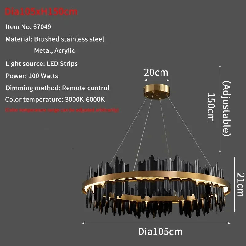 Modern Chandeliers For Dining Room Living Room With Remote Control LED Hanging Lamp Kitchen Island Pendant Light Lustre Fixtures