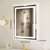 36"x 24"LED Bathroom Vanity Mirror for Wall Memory Function Tempered Glass with Front Light and Backlit For Living Room
