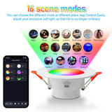 1-3 Pcs Smart RGB LED Recessed Downlight (10W Bluetooth, 2700K-6500K CCT) - Round Dimmable Smart Ceiling Panel Lamp for Living Room & Bedroom Decor