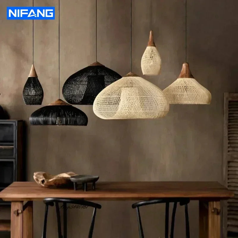 2026 Southeast Asian Rattan Lamps Handmade Pendant Lights Hight Quality Dining Room Restaurant Kitchen Light Fixtures