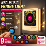 Smart Magnetic Music Vinyl Record Player Fridge Light - Touch-to-Play Album Magnet & LED Night Light Decor Lamp