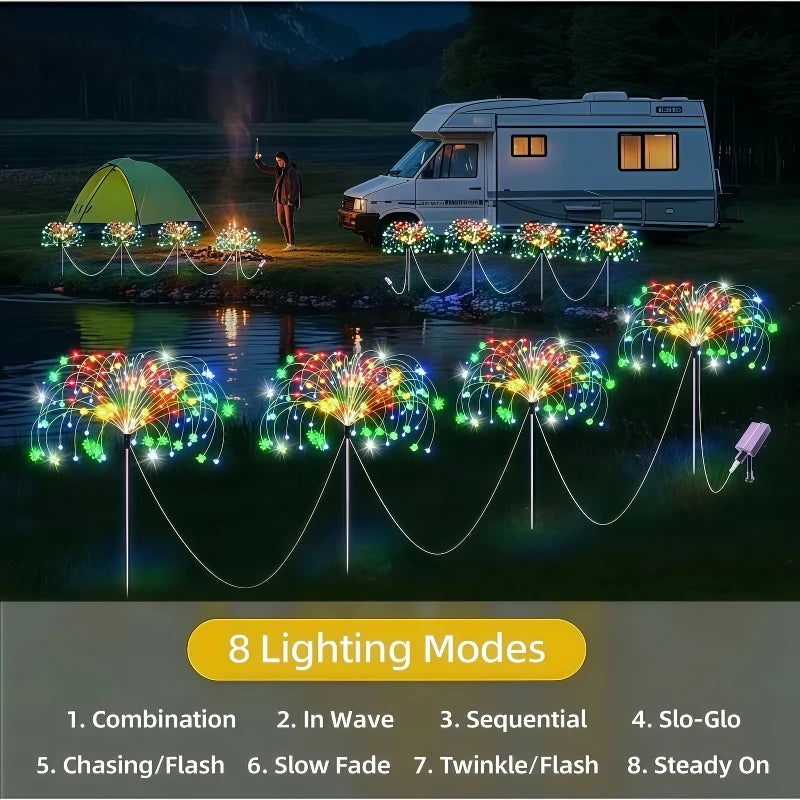 6Pack Outdoor Solar Garden Lights LED Garden Lights 8 Lighting Modes Courtyard Lamp IP65 Solar Landscape Light
