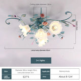 Romantic Rose Flower Ceiling Lamp Pastoral Style Glass Flower Ceiling Chandelier For Bedroom Living Room Art Attic LED Lighting