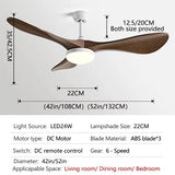 DC 35W 52Inch Ceiling Fan 3 ABS Strong Blade Restaurant Fan Support Remote Control 110V 220V Industrial Vintage Ceiling fans