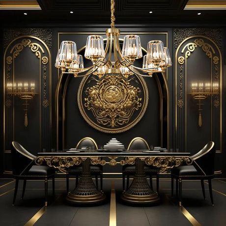 Modern Nordic Retro Luxurious Gold LED Pendant Chandelier Living Room Bedroom Home Decor Hanging Lights Lighting Fixtures Luster's