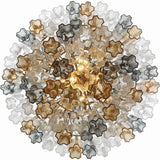Crystorama Addis Polished Chrome Murano Glass Chandelier - Modern Luxury Pendant Light Fixture for Villa Staircase, Living Room & Hotel