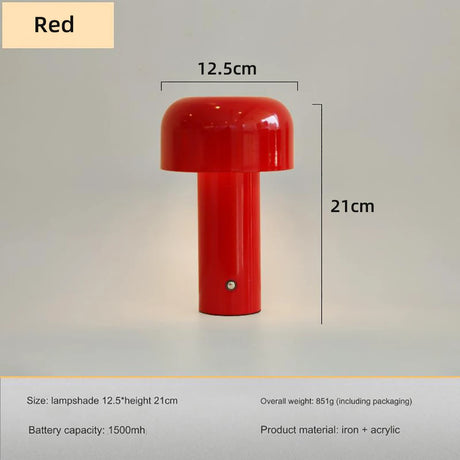 Mushroom Lamp Rechargeable Table Lamp LED Touch Desk Lamp 3 color Dimming for Cafe Restaurant Study Room Decoration Night Light