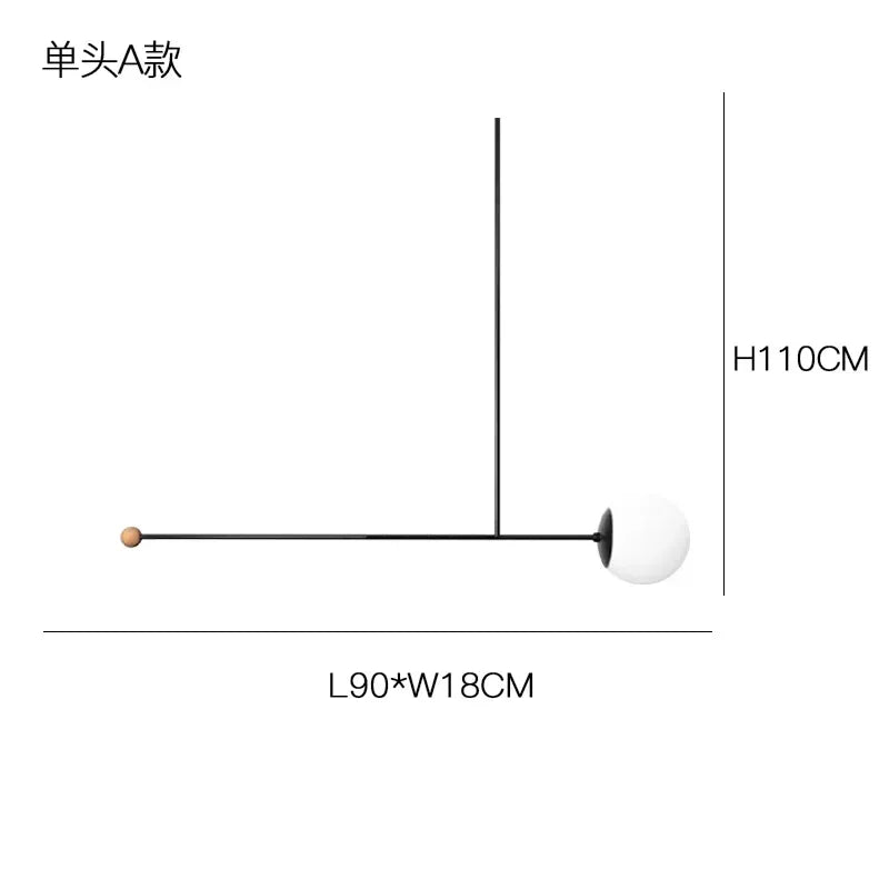 Modern minimalist creative pendant light geometric rotating light design pendant light restaurant coffee shop home decoration