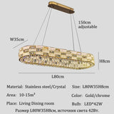 Nordic-style Luxurious Crystal Chandeliers, Led Lights, Pendant Ceiling Lamps, Suspended Chandeliers, Home Decorations, Lighting