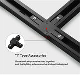 LED Track Light Rail 0.5M 1M Black White Aluminum 2 Wire System Track Light Series Universal Track for Ceiling Spot Lamps