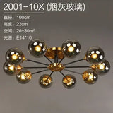 Modern Glass Ball LED Pendant Lights Retro Ceiling Chandelier Dining Bedroom Gold Home Decor Hanging Lamp Fixtures
