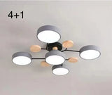 Nordic Macaron Ceiling Light - Modern Log & Metal Lamp for Living Room