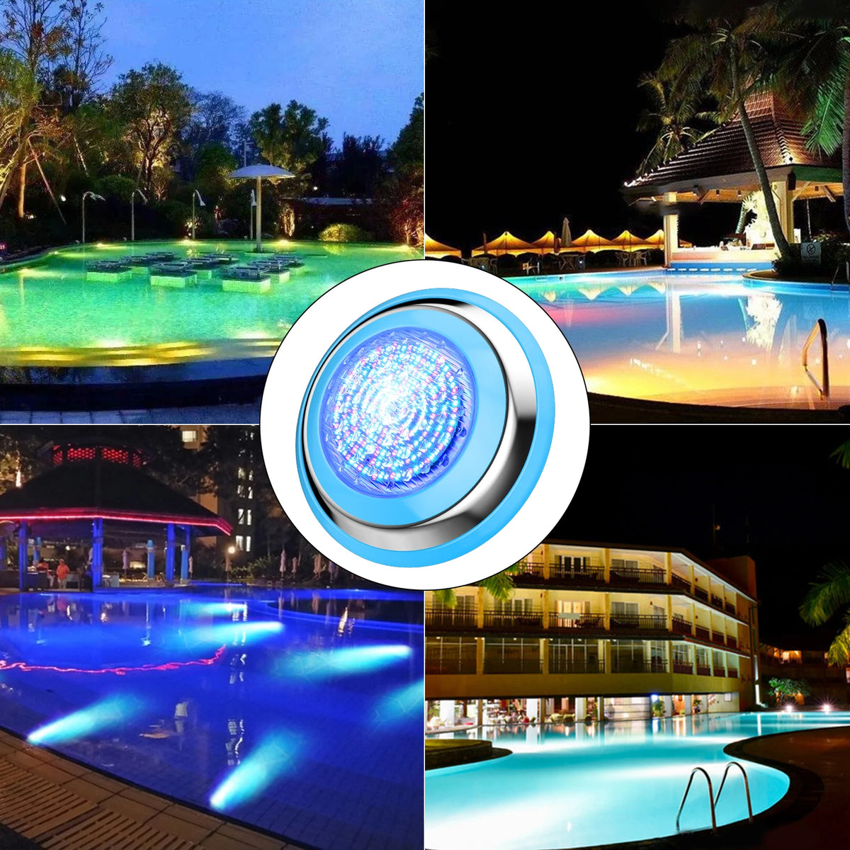 Led Pool Light Bluetooth Control Waterproof IP68 47W RGB Swimming Pool Light with 4.7 M Cord Three Channels