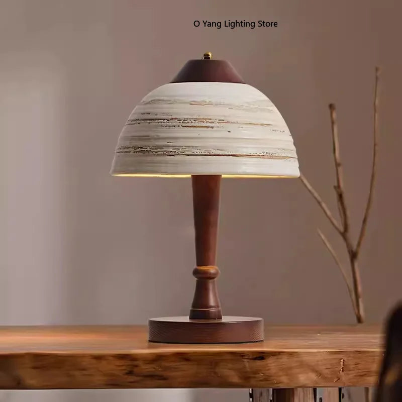 New Creative Ceramic Lampshade  Lamp Wood Base EU AU US Adapting Plug for Bedroom Parlor Hotel Dining Dropshipping