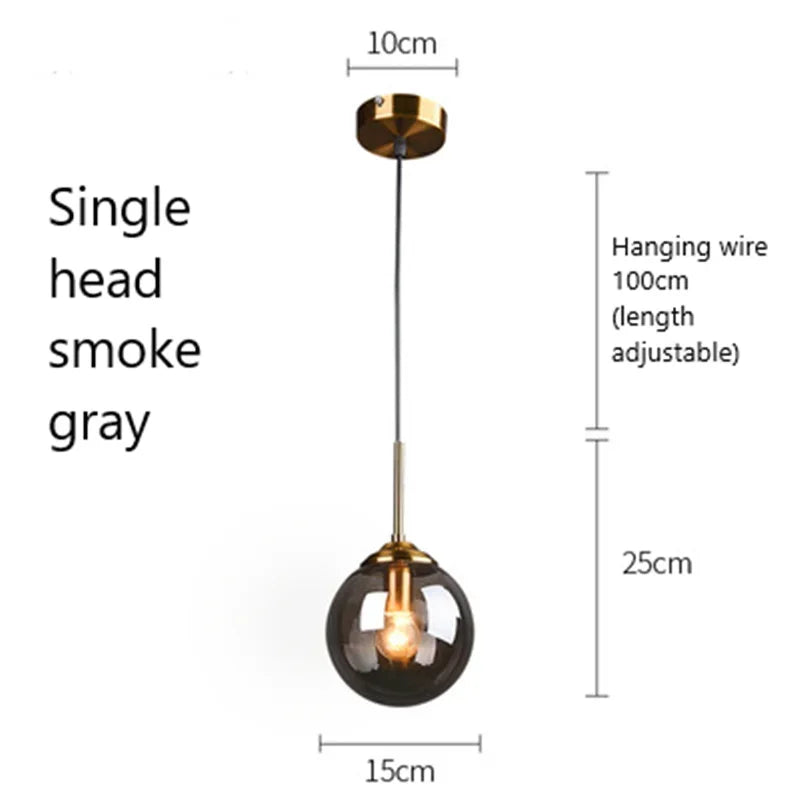 Nordic Modern LED Hanging Lamp Glass Pendant Lights for Kitchen Dining Room Bedroom Nordic Pendant Lamps Home Lighting Fixtures