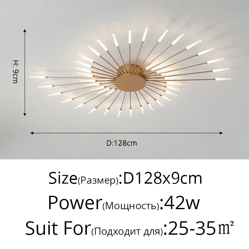 2025 New fireworks led Chandelier For Living Room Bedroom Home chandelier Modern Led Ceiling Chandelier Lamp Lighting chandelier