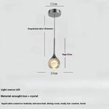 Modern Moon Pendant Light - Luxury LED Bedroom Chandelier with Crystal Accents