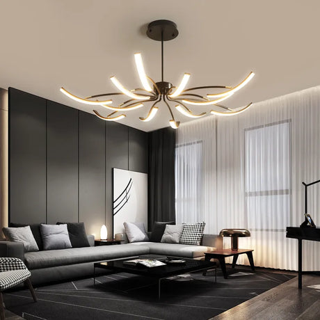Modern Matte Finished Chandelier for Living Room Decoration Kitchen Bedroom Study Adjustable Light Decorative Led Ceiling Lamps