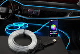 Invisible RGB Car Interior Ambient Light Strip - USB Fiber Optic APP Control Lamp