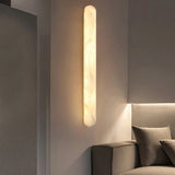 2026 Modern Luxury Natural Marble Wall Lamp - LED Long Oval Stone Sconce