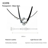 Modern Leather Belt Pendant Chandelier - Minimalist Designer Ceiling Light