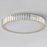 Modern Geometric Crystal Ceiling Light - Round & Square LED Lamp for Bedroom