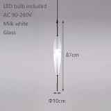2026 Modern Simple Lake Blue Gradient Glass Pendant Lamp Designer Model Room Bedroom Restaurant Bar LED Chandelier Home Decor Li