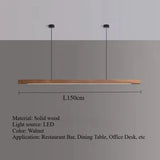 Nordic Walnut Solid Wood Pendant Light LED for Dining Tables, Study Rooms, Bar Counters, Office Desks, Indoor Home Lighting