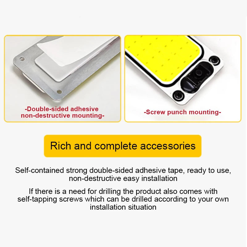 12-24V LED Car Interior Light Bar - Ceiling Reading Lamp with On/Off Switch