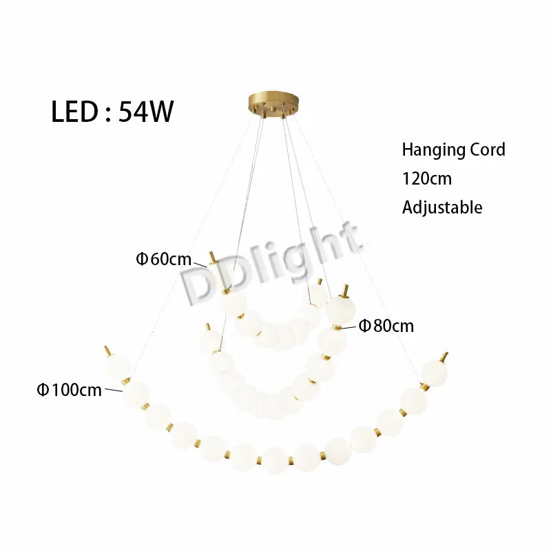 2025 Modern Magic Bean LED Ceiling Chandeliers All Copper White Ball Lustres Hanging Lights Home Decor Suspension Light Fixtures