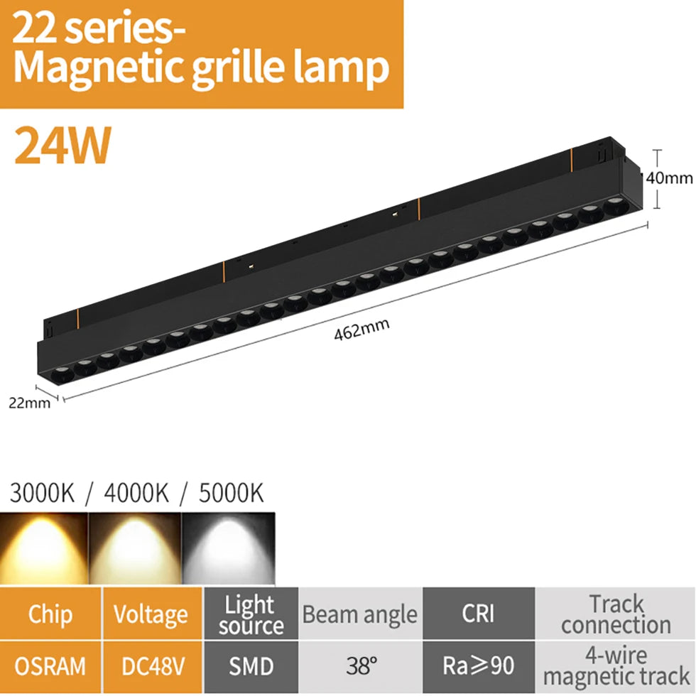 Magnetic Track Light 48V Magnet Spotlight Dimmable Floodlight Dali Rail Lamp Zigbee Tuya Smart Home LED Magnetic Track Lighting