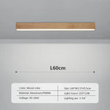 Modern LED Ceiling Lamp for Living Dining Room Long Strip Wooden Decor Lamps Entryway Bedroom Aisle Cloakroom Lighting Fixture