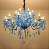 Nordic Luxury Blue Crystal LED Chandelier Restaurant Bedroom Coffee Shop Clothing Store Hotel Club Pendant Lamp Art Decor Light