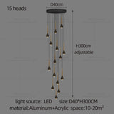 Minimalist Style LED Ppendent Lamp Double Layered Attic Chandelier Villa Staircase Pendant Light Living Room Kitchen Pendant